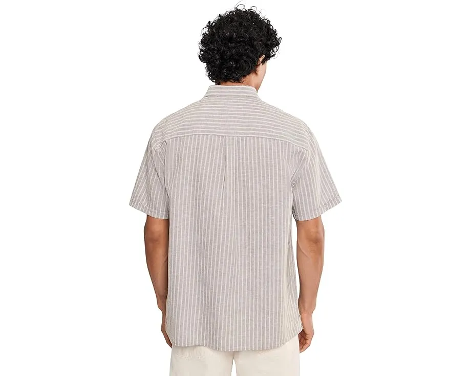 Barbour летняя рубашка Nelson Striped из льна с расслабленным кроем