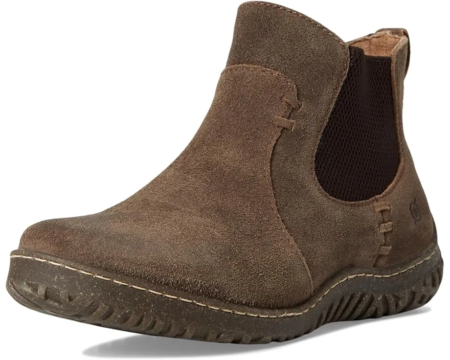 Ботинки Born Bali из состаренной замши на пробковой подошве с боковыми вставками