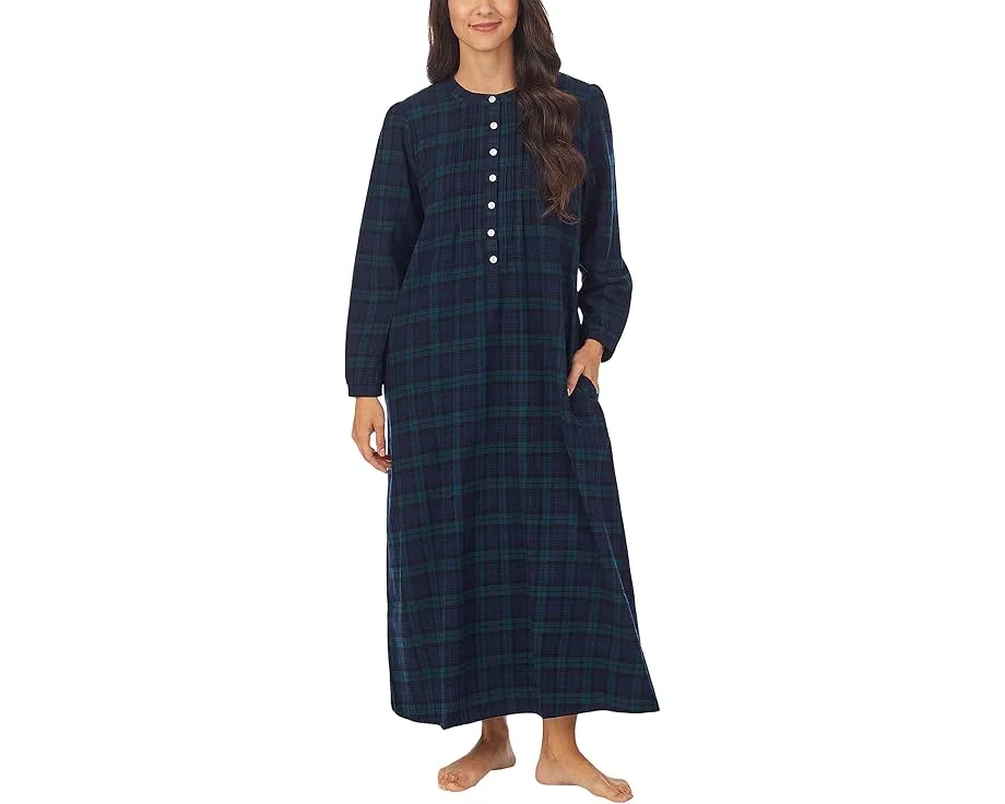 Ночная сорочка Lanz of Salzburg 127 см с защипами и планкой на пуговицах