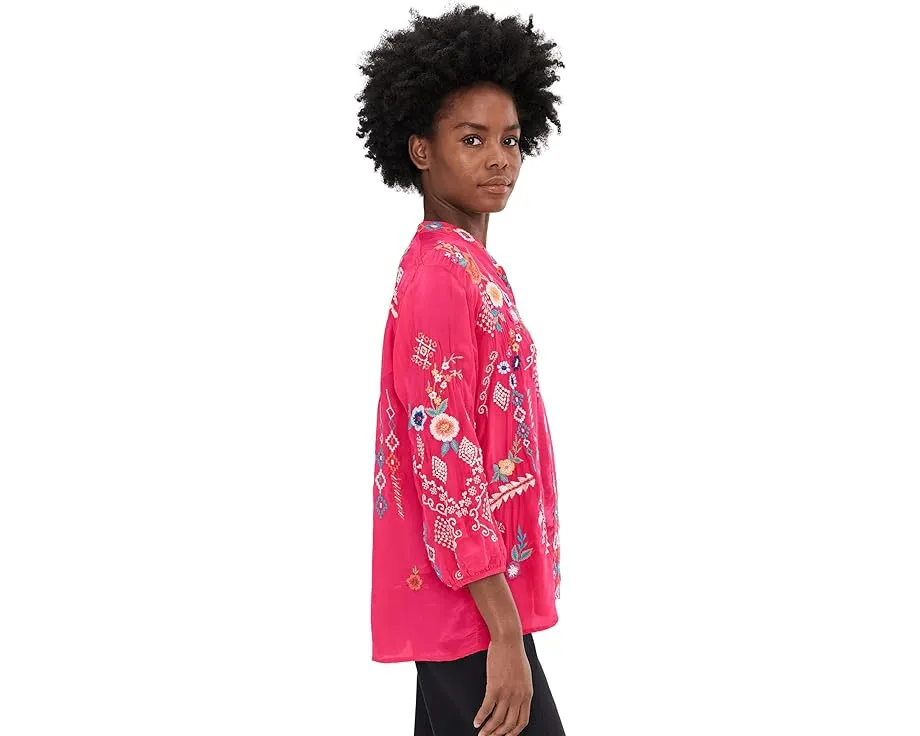 Блуза Bria из купра с вышивкой и рукавами три четверти Karyn Seo