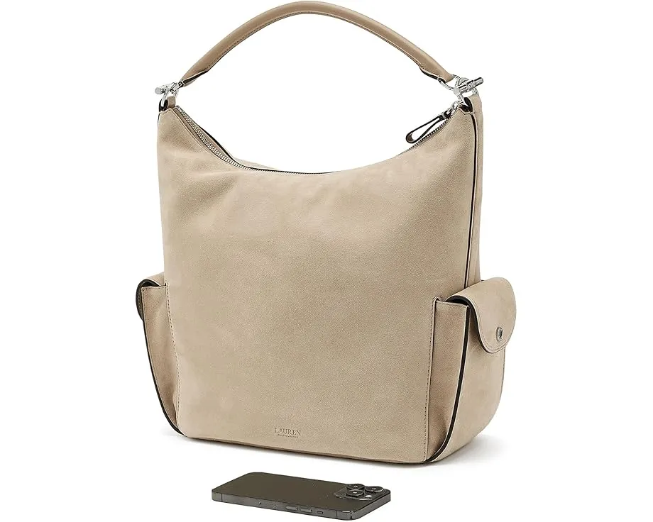 Большая сумка через плечо Suede Large Blaike Shoulder Bag от Lauren Ralph Lauren