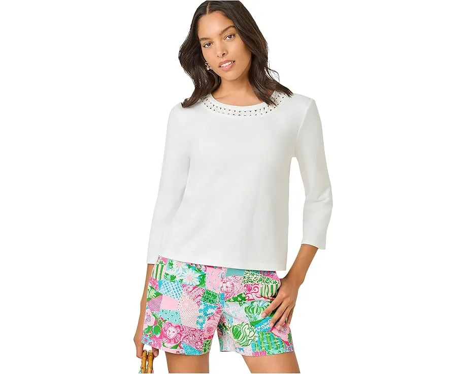 Топ с рукавом три четверти Lilly Pulitzer Clairmont Tri с отделкой кружевом