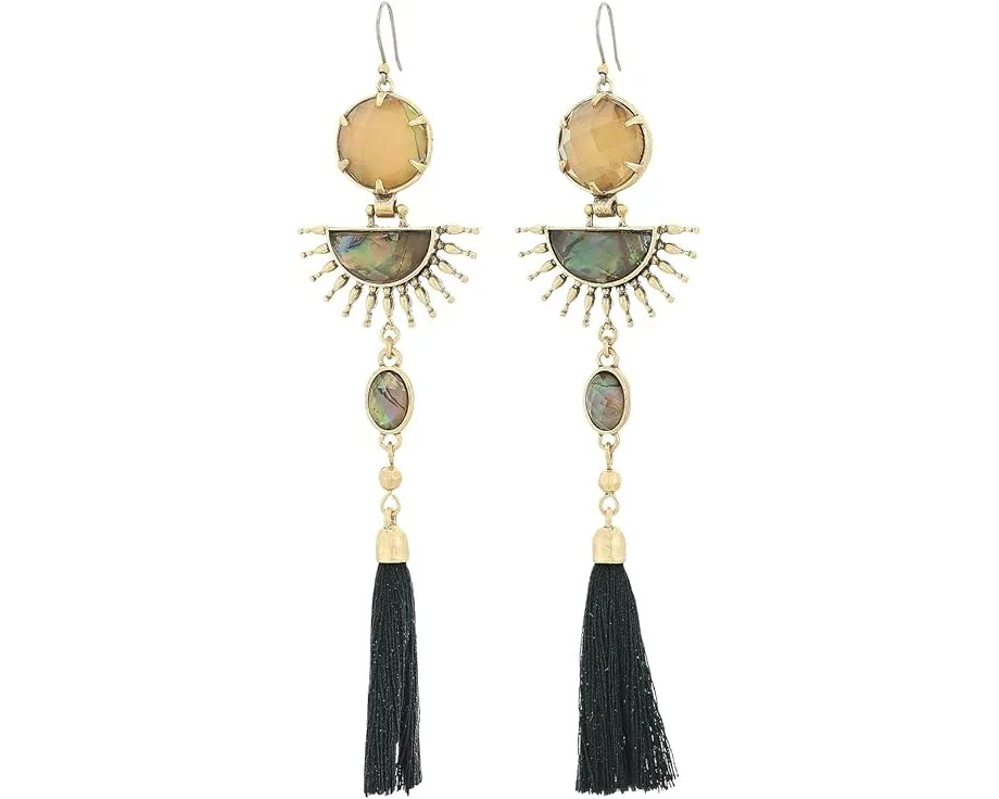 Серьги Lucky Brand с подвесками в виде солнца и бахромой