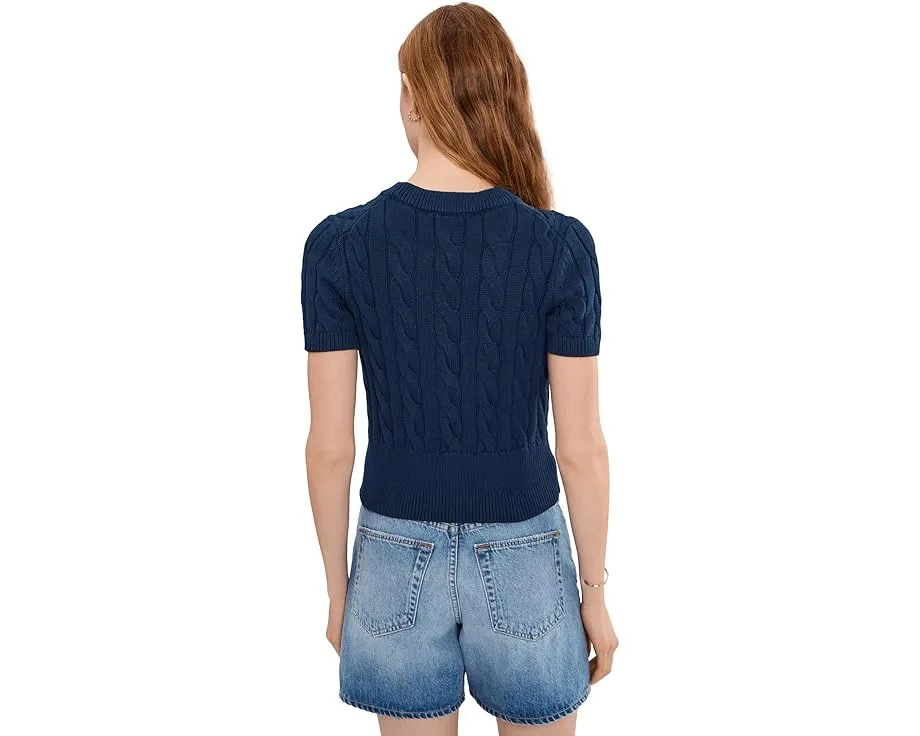 Свитер 525 america Sky Cable Crew Neck Pullover с рельефным узором и короткими рукавами