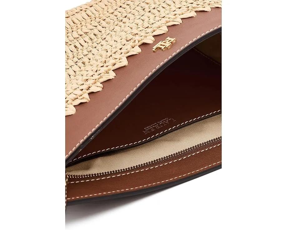 Большой клатч Lauren Ralph Lauren из вязаной соломки с кожаной отделкой