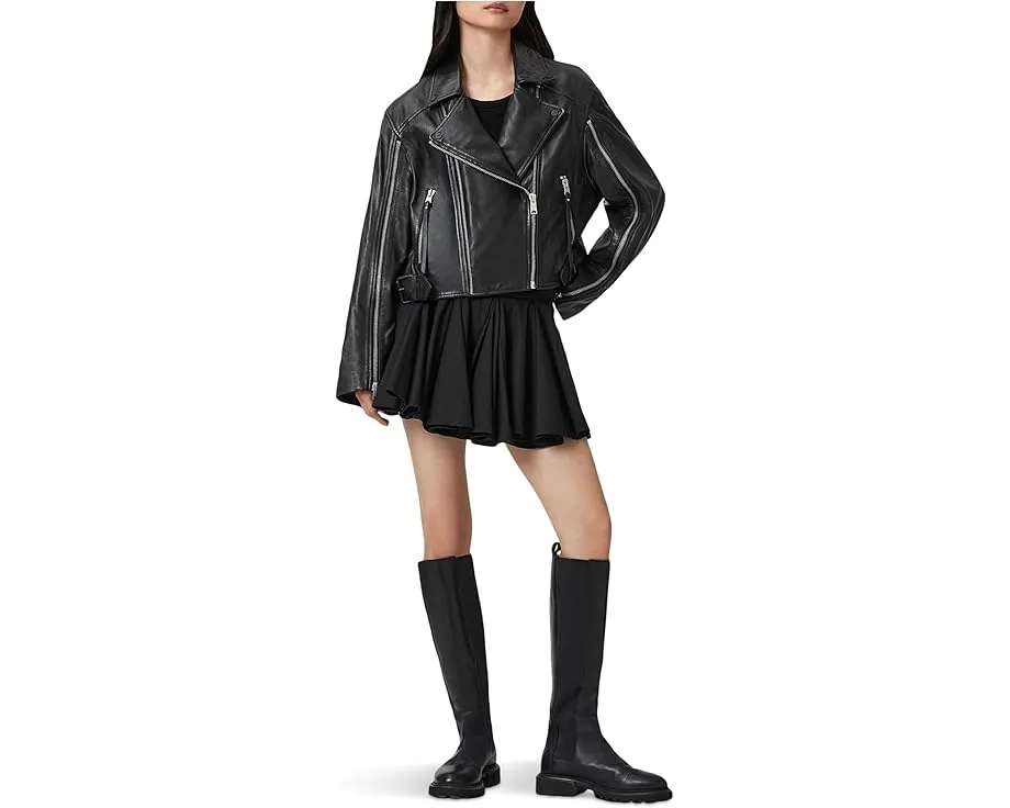 Кожаная куртка AllSaints Masone Biker с застежкой-молнией