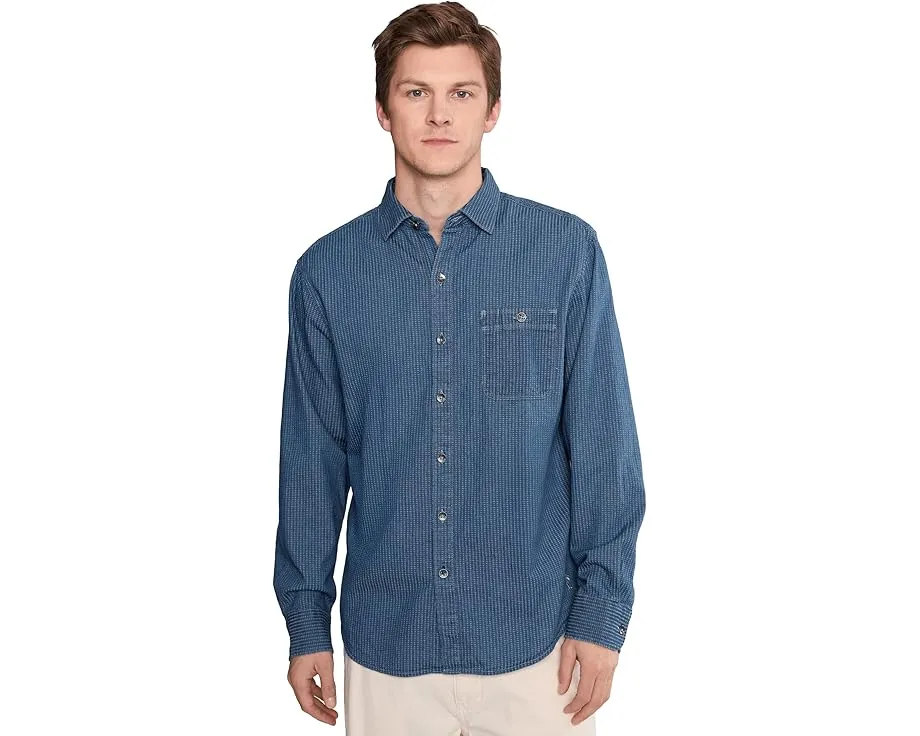 Рубашка Tommy Bahama Wild Indigo Plaid в клетку с эффектом поношенности