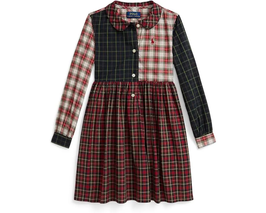 Платье-рубашка для девочки Polo Ralph Lauren Kids из хлопкового поплина в клетку