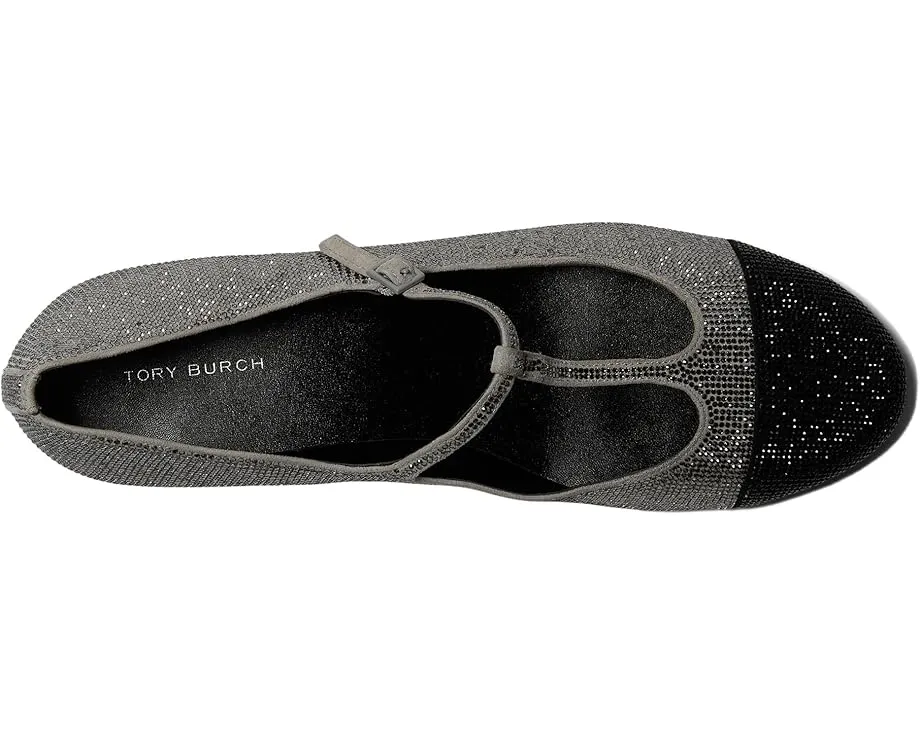 Балетки Cap-Toe T-Strap с каблуком 25 мм и стразами Tory Burch