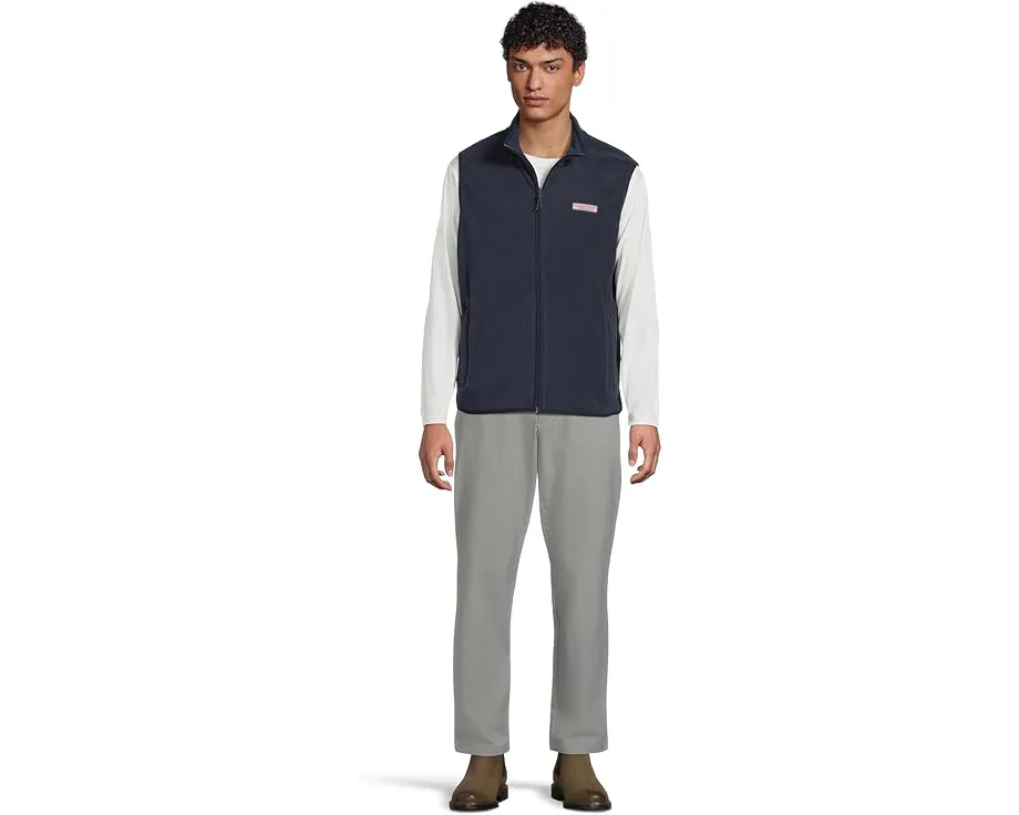 Vineyard Vines Harbor Fleece Vest с вышивкой кита и сетчатыми карманами