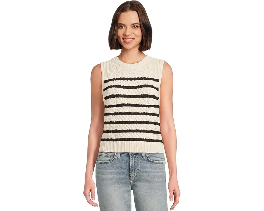 Кроп-свитер Lilla P без рукавов с косой вязкой и резинкой по краям