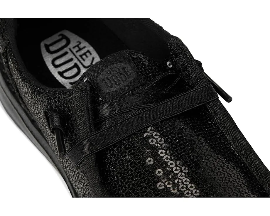 Детские слипоны Hey Dude Kids Wendy Funk Mono Sequin с пайетками и эластичными шнурками