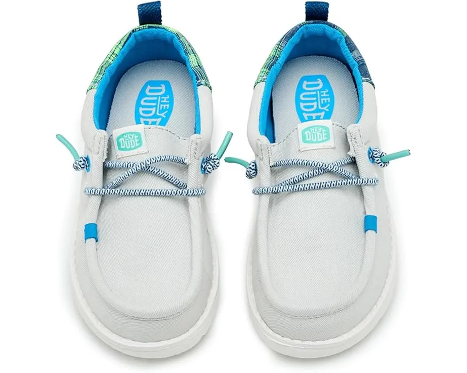 Детские слипоны Hey Dude Kids Wally Funk Prep Plaid с клетчатым верхом и мягкой стелькой