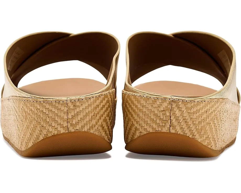 Сандалии Lulu Lux Cross Slides с переплетением из кожи и платформой от FitFlop