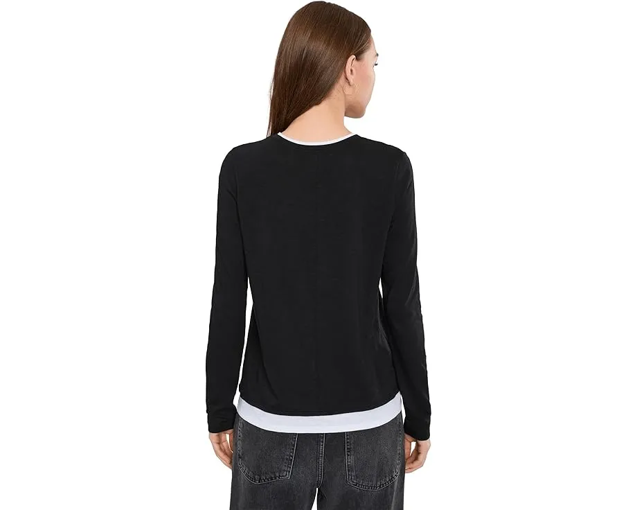 Длинная футболка Lilla P Paneled Hem с контрастными вставками и свободным кроем