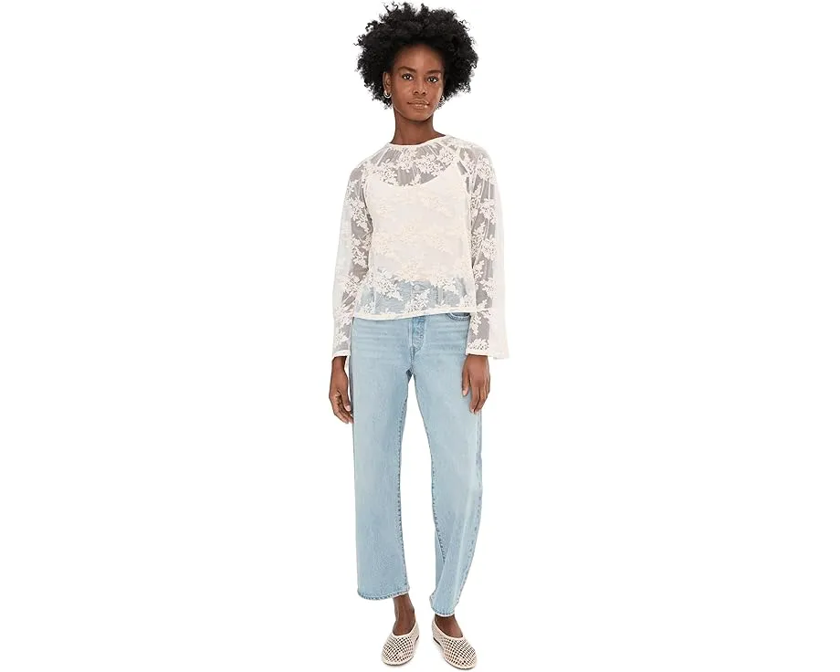 Sanctuary Блуза Boho Lace с кружевным принтом и длинными рукавами колокол