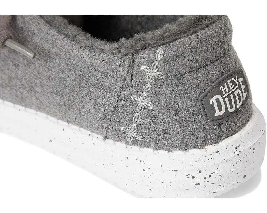 Детские лоферы Hey Dude Kids Wendy Wool Cozy из шерсти с искусственным мехом