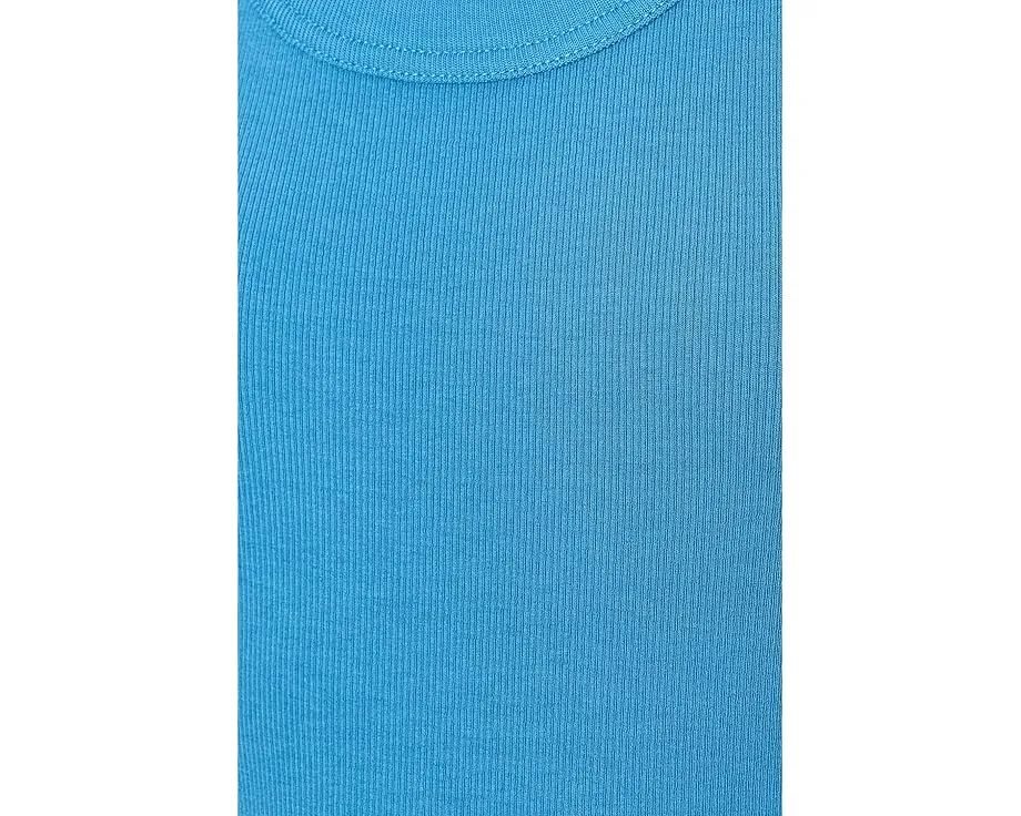 Топ NIC+ZOE Perfect Knit Rib Scoop Tank бирюзового цвета