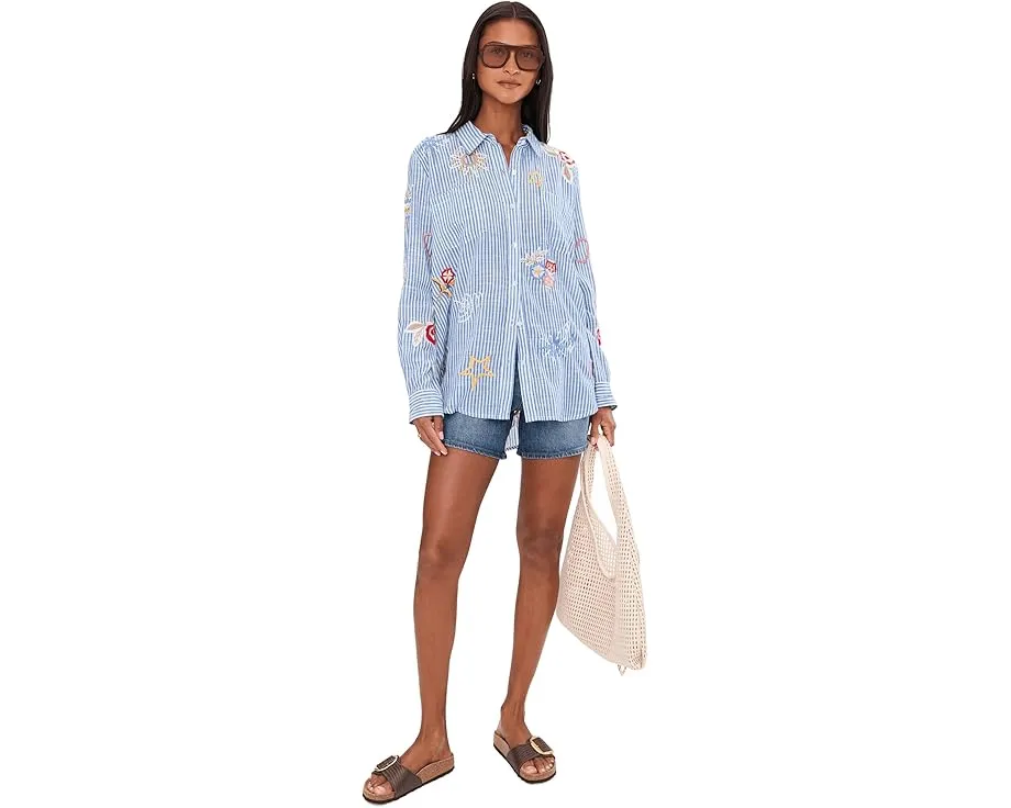 Блуза Andee с вышивкой цветов и накладными карманами от Karyn Seo