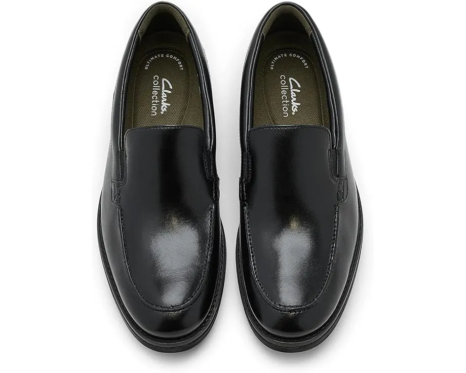 Clarks Emmet Step туфли на каждый день из черной гладкой кожи