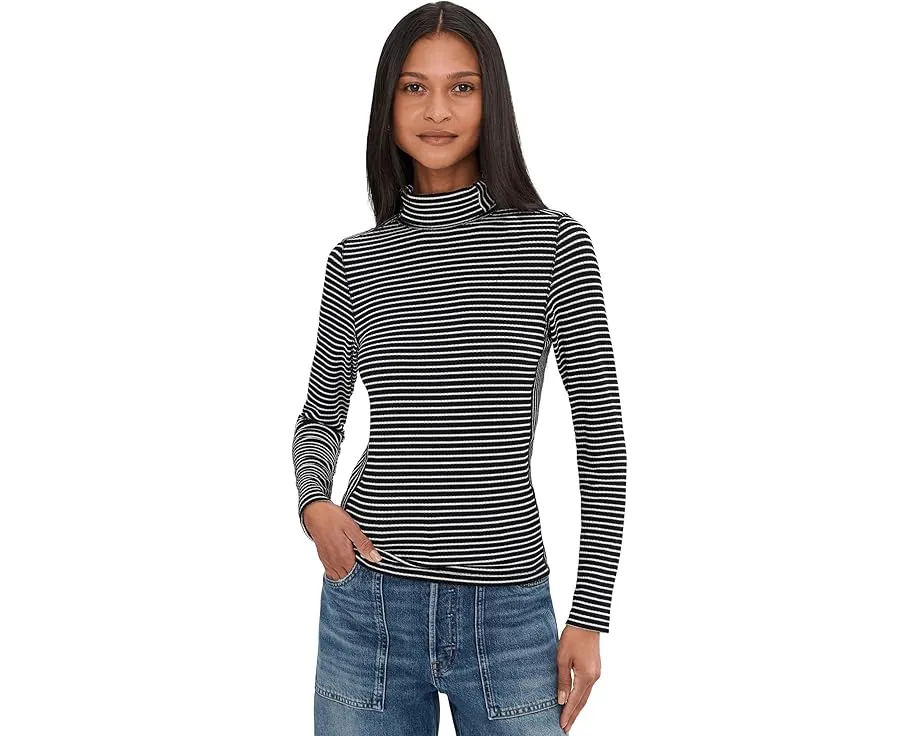 Водолазка Madewell в полоску с драпировкой и отделкой Coverstitch