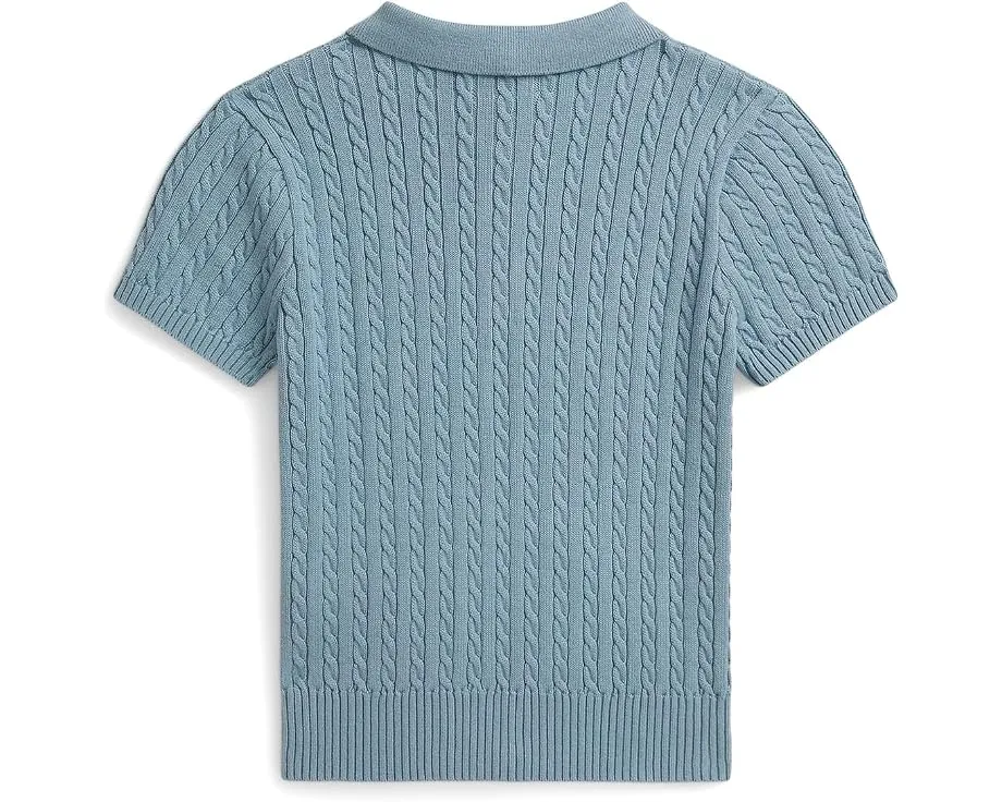 Свитер-поло из хлопка с мелким жаккардом Polo Ralph Lauren Kids для детей постарше