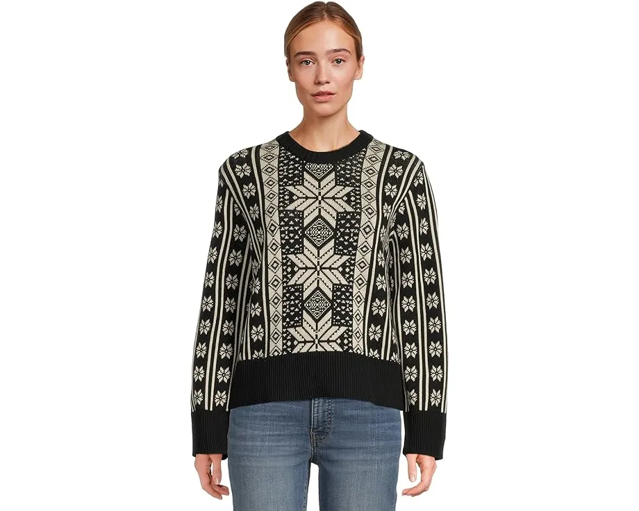 Свитер Faherty Sun Valley с круглой горловиной и снежинками