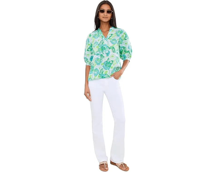 Топ Lilly Pulitzer Mialeigh с рукавом до локтя из льна