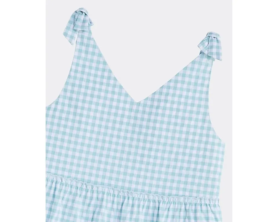 Платье Vineyard Vines Kids Girls Harbor Tie Tiered для девочек в клетку