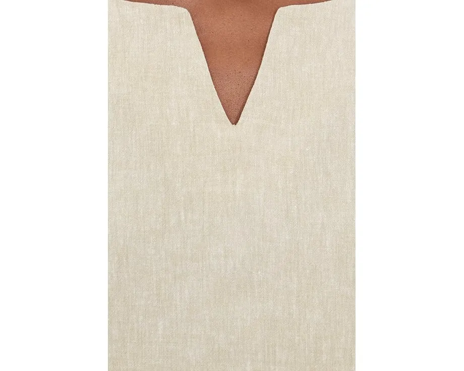 Футболка Rumba Linen Split Neck Tee из льна с вырезом NIC+ZOE