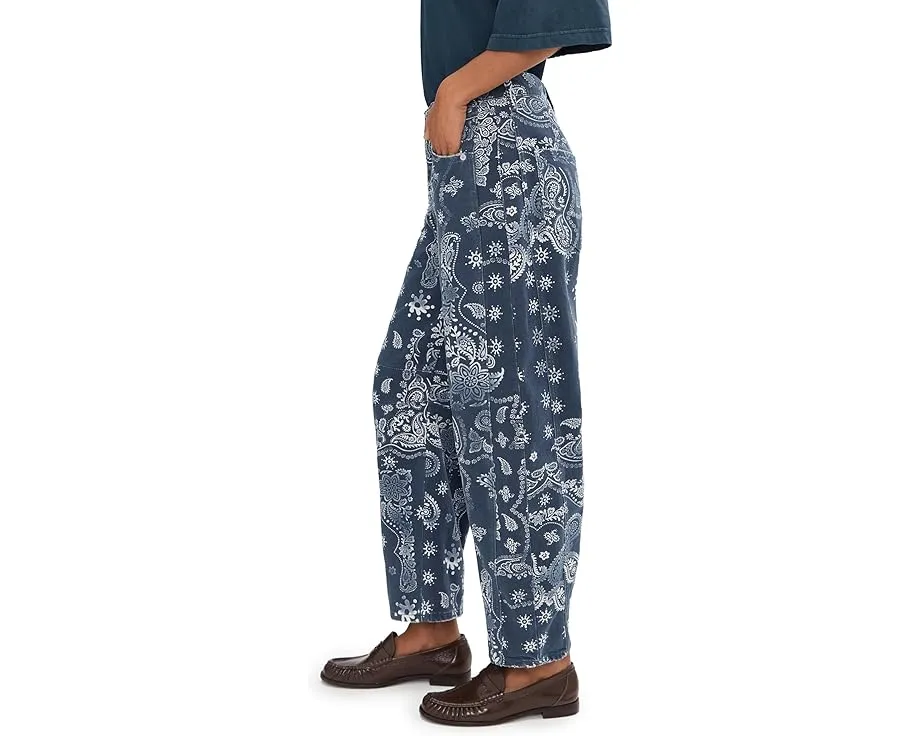 Джинсы Free People Good Luck Printed Barrel с расклешенным силуэтом