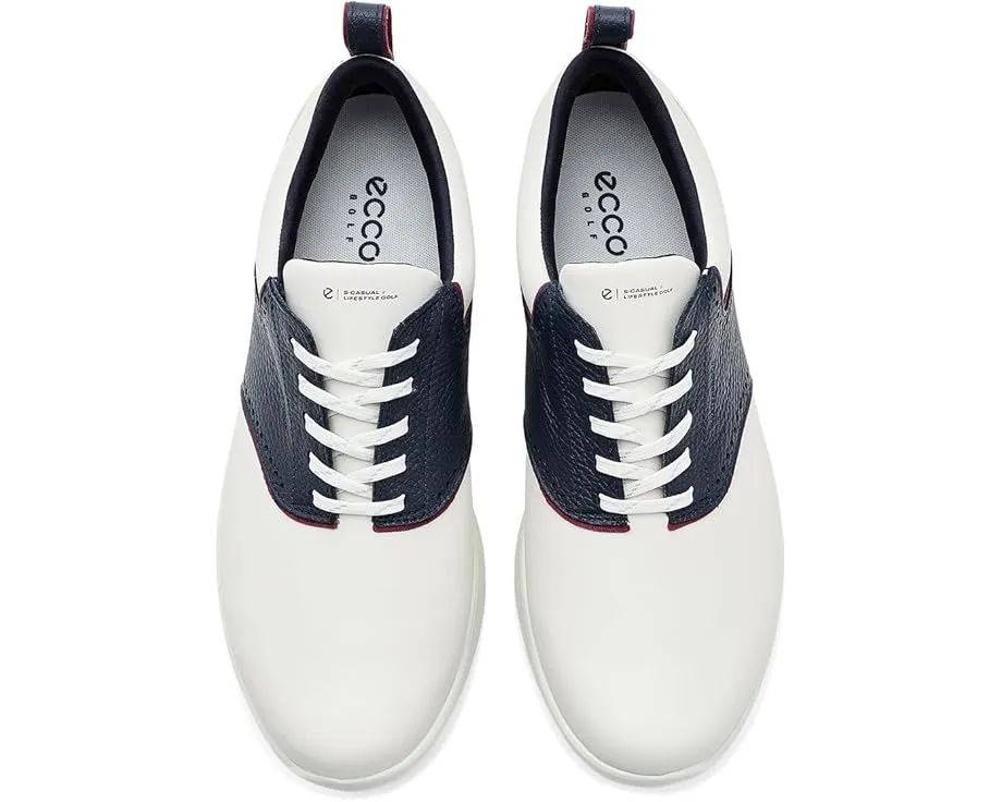 Водонепроницаемые кожаные гольф-ботинки ECCO Golf S Casual Saddle с мембраной ECCO-TEX