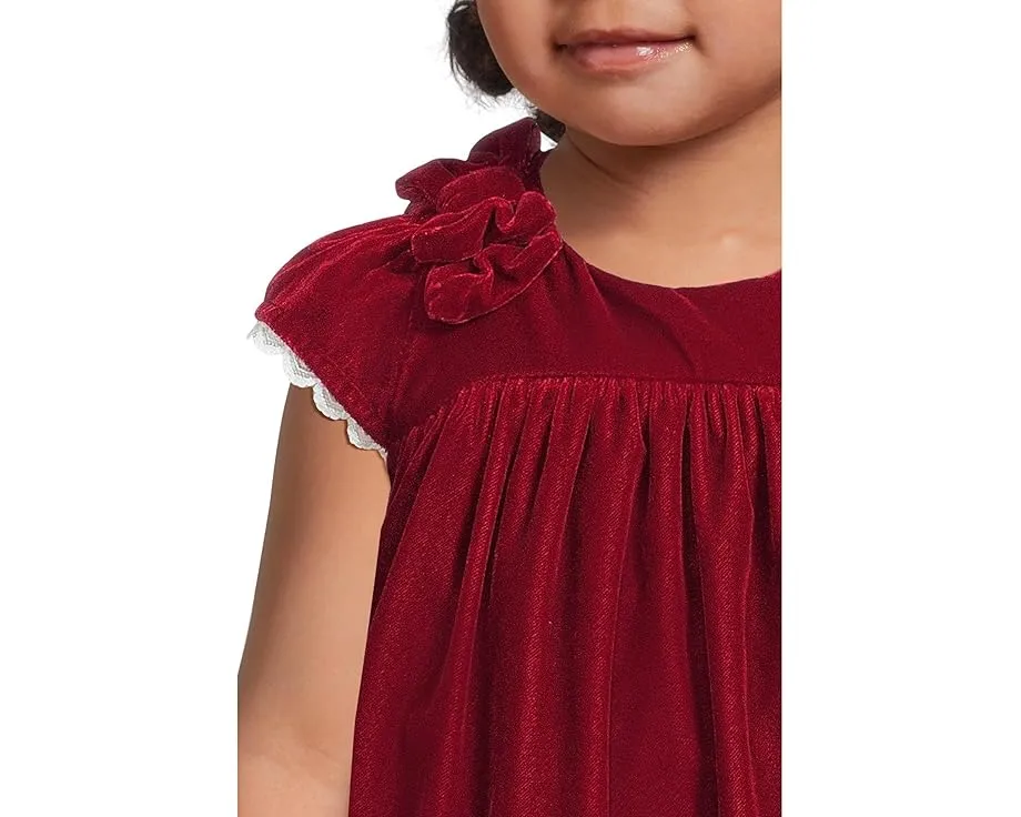 Платье Janie and Jack для девочки из бархата с бантами на плечах