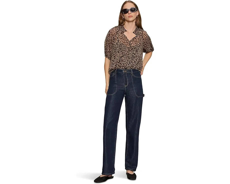 Блузка Sanctuary Keep Me Close с леопардовым принтом и короткими рукавами