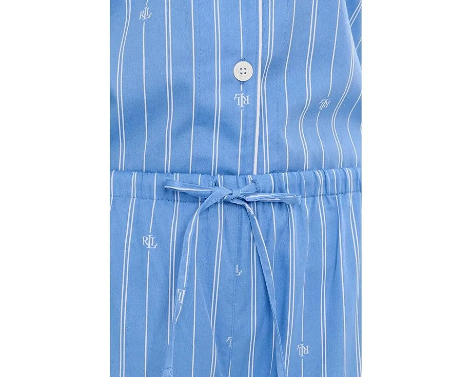 Пижамный комплект Lauren Ralph Lauren с длинным рукавом и отложным воротником