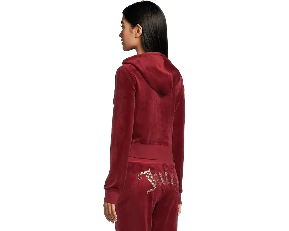 Классическое худи Juicy Couture с пайетками и молнией спереди