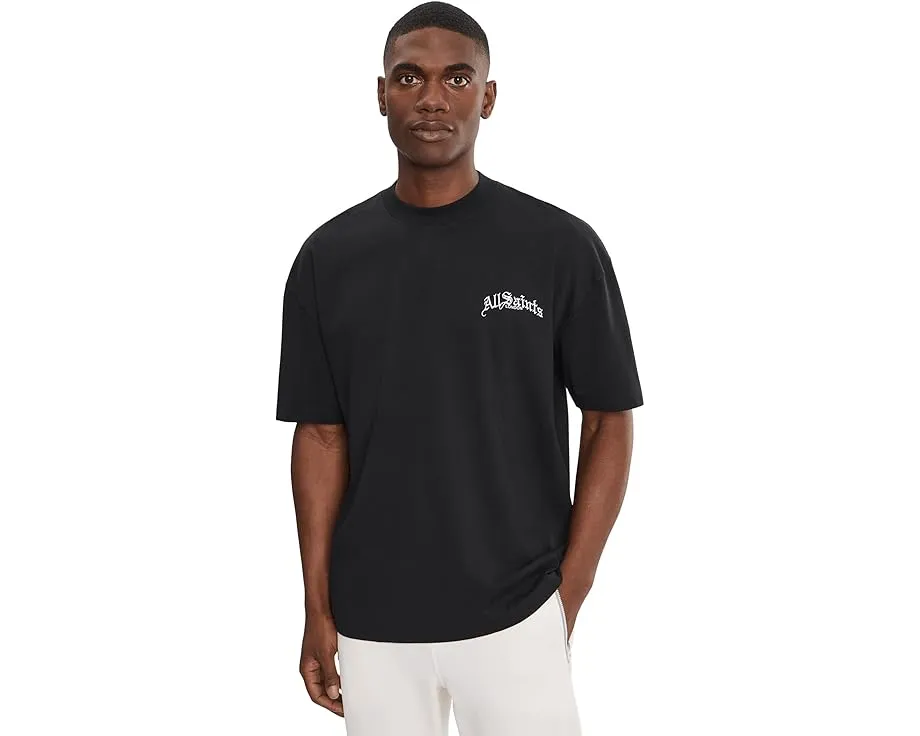 Футболка AllSaints Descent с коротким рукавом и готической вышивкой