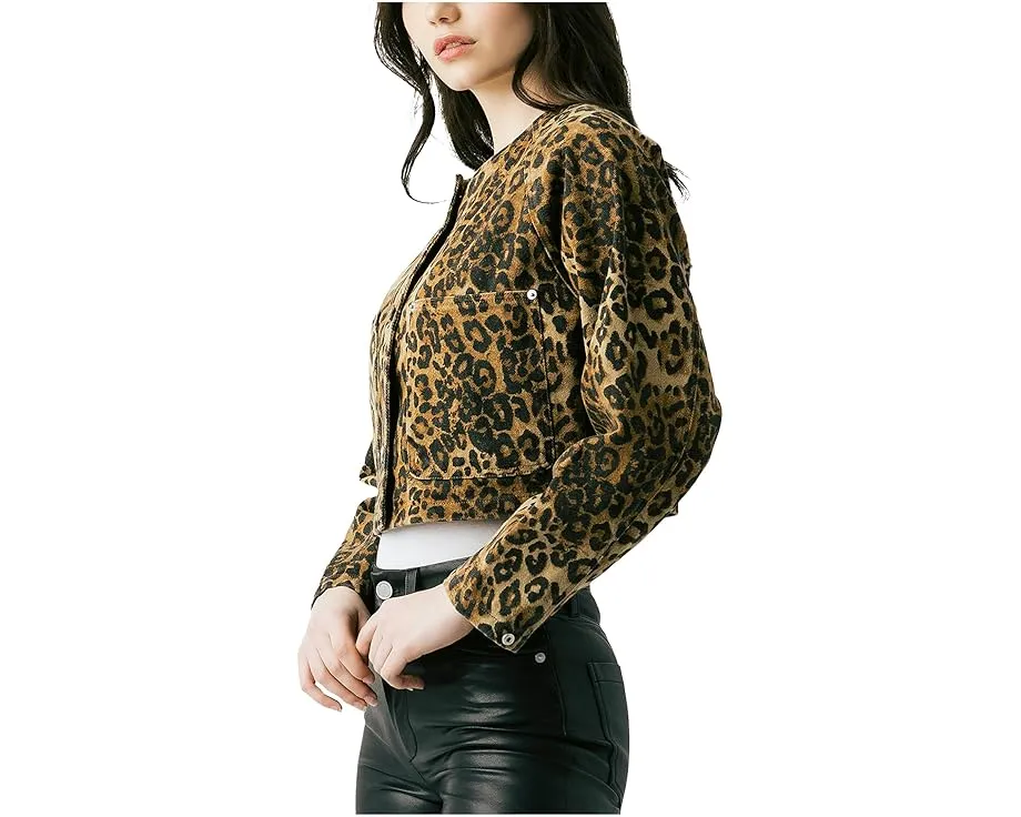 Blank NYC Hear Me Roar укороченная куртка с леопардовым принтом