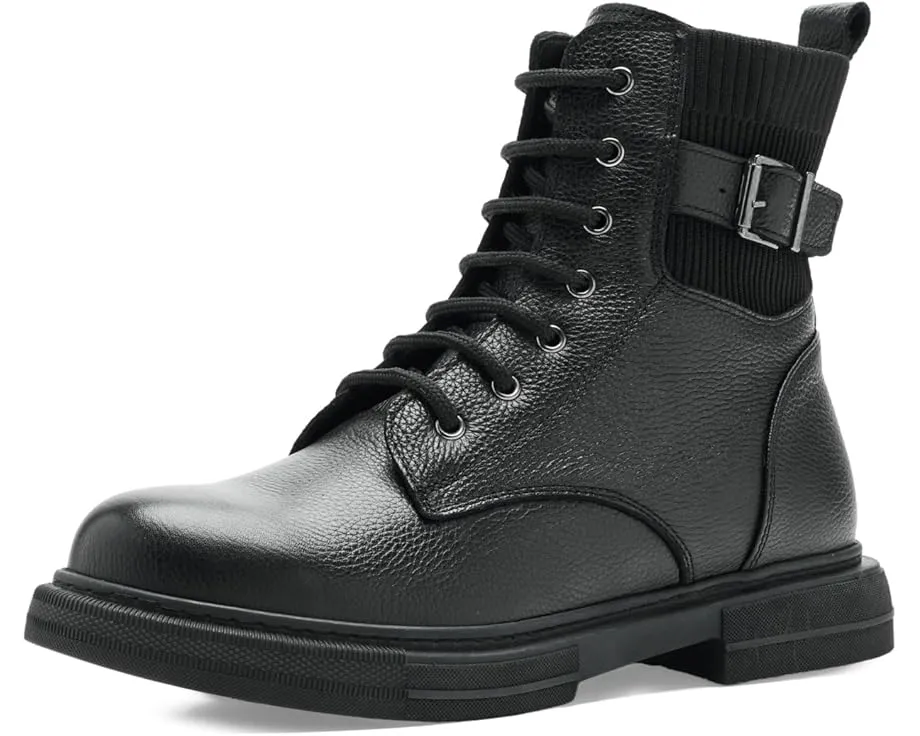 Spring Step Urbanattire кожаные полусапожки в байкерском стиле с молнией и пряжкой