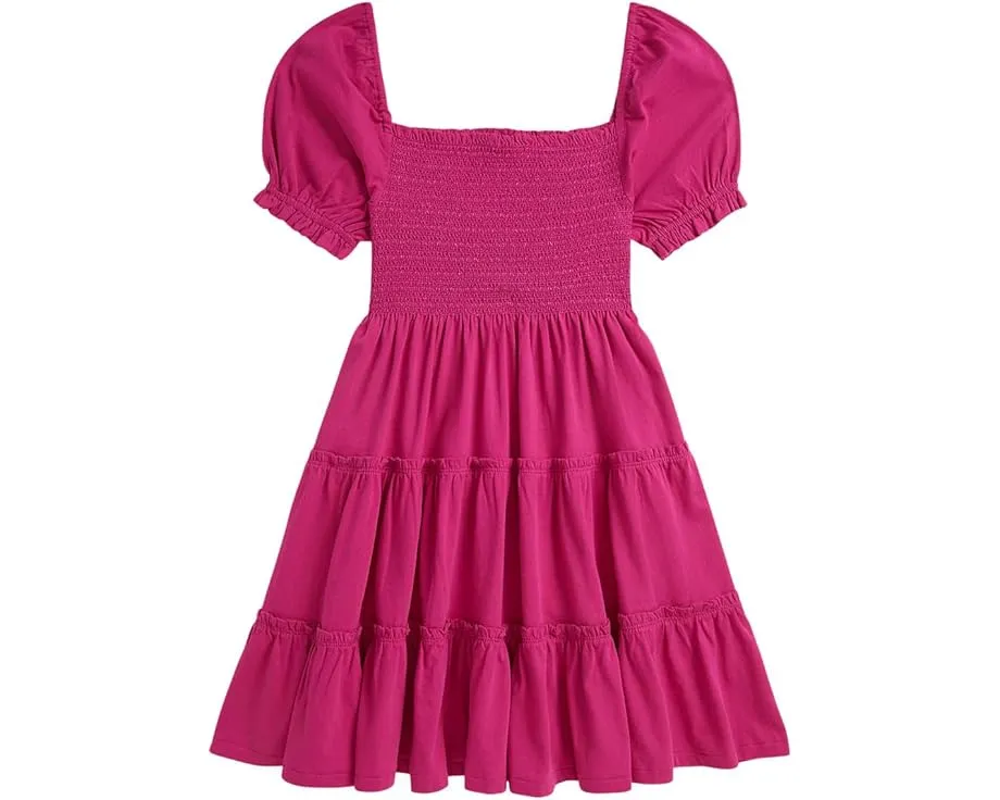 Платье Polo Ralph Lauren Kids из хлопкового джерси со сборками