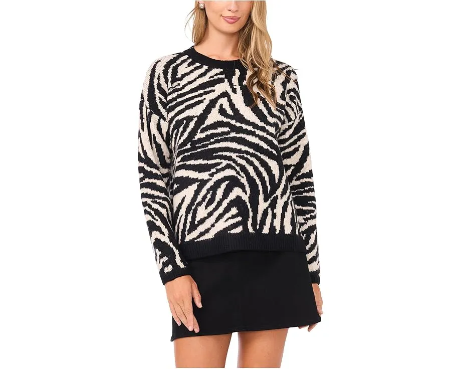 Свитер Vince Camuto с рисунком зебры и круглым вырезом