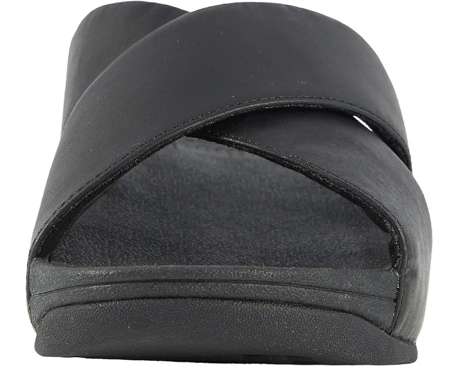 Кожаные сандалии FitFlop Lulu Cross Slide с технологией Microwobbleboard