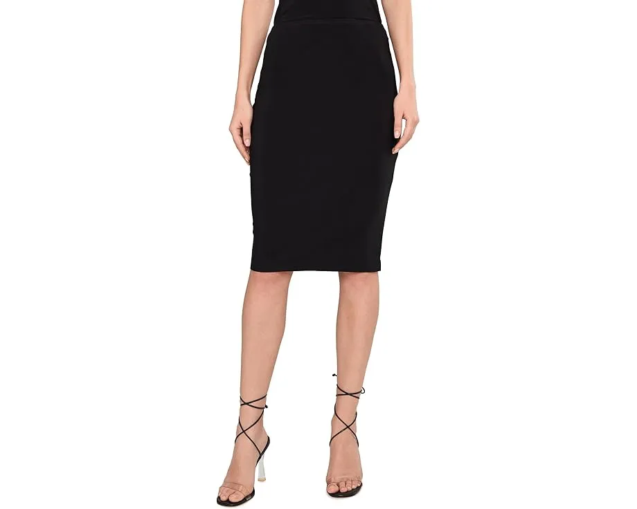 Прямая юбка Norma Kamali до колена с эластичным поясом и кружевной отделкой