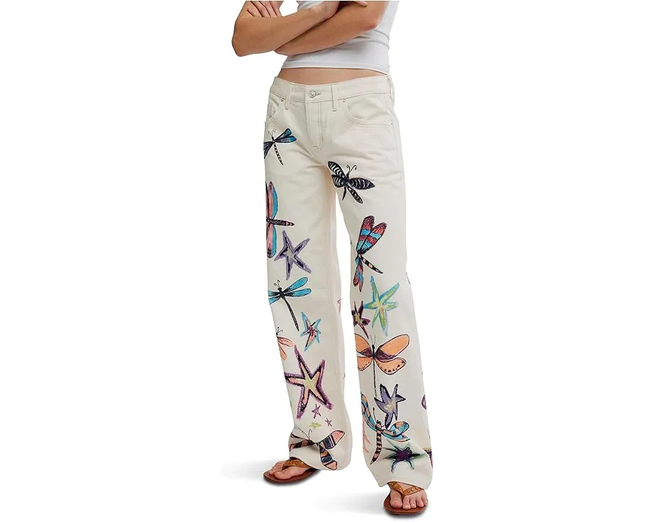 Free People Джинсы We The Free Tennessee Low-Rise Illusions с ручной росписью