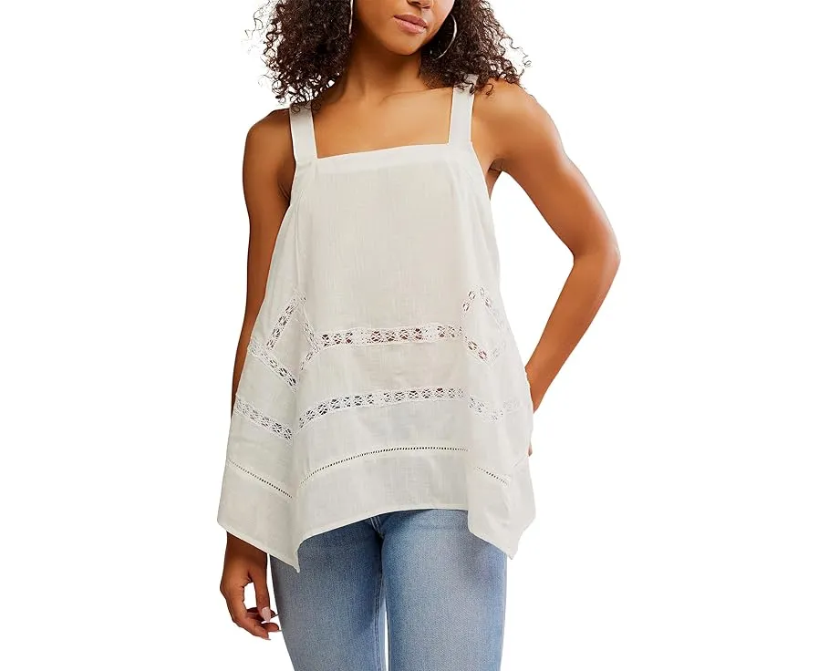 Топ-туника Free People Charlotte с открытой спиной и кружевом