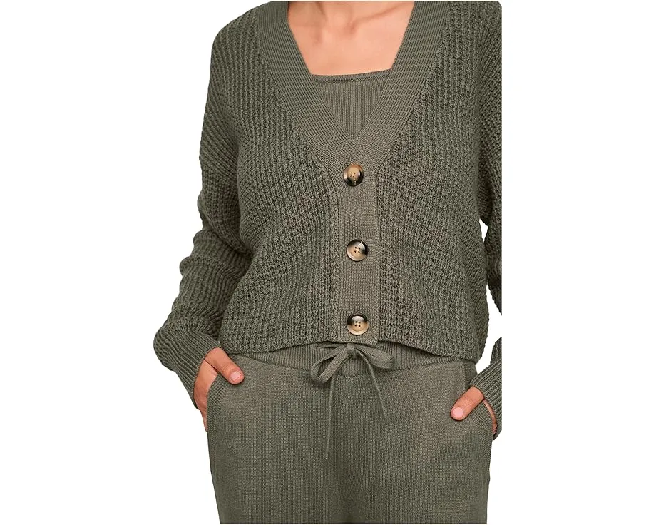 Короткий кардиган Eberjey Recycled Sweater Cropped Cardigan из переработанного хлопка