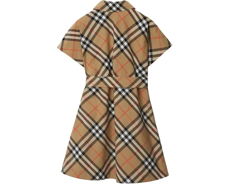 Детское платье Burberry Kids Giulietta Check из хлопка с поясом