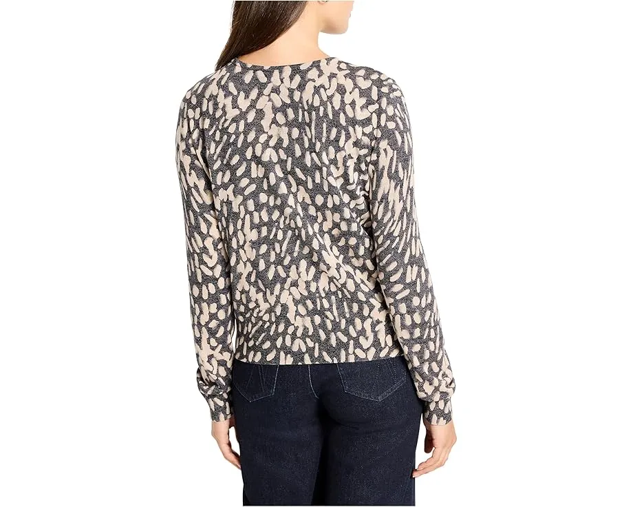 Пуловер NIC+ZOE Petite Wild Dot с V образным вырезом и фактурной пряжей