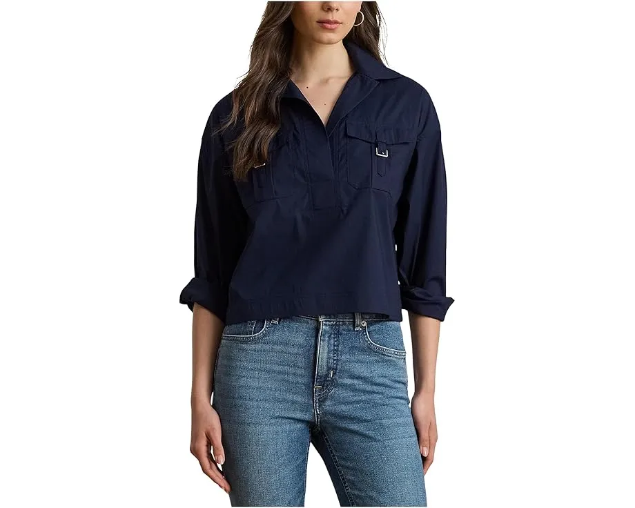 Рубашка из смесового хлопка с отделкой под пряжку Lauren Ralph Lauren