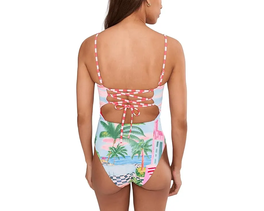 Цельный купальник BECCA Miami Beach Colette бандо с перекрестными лямками